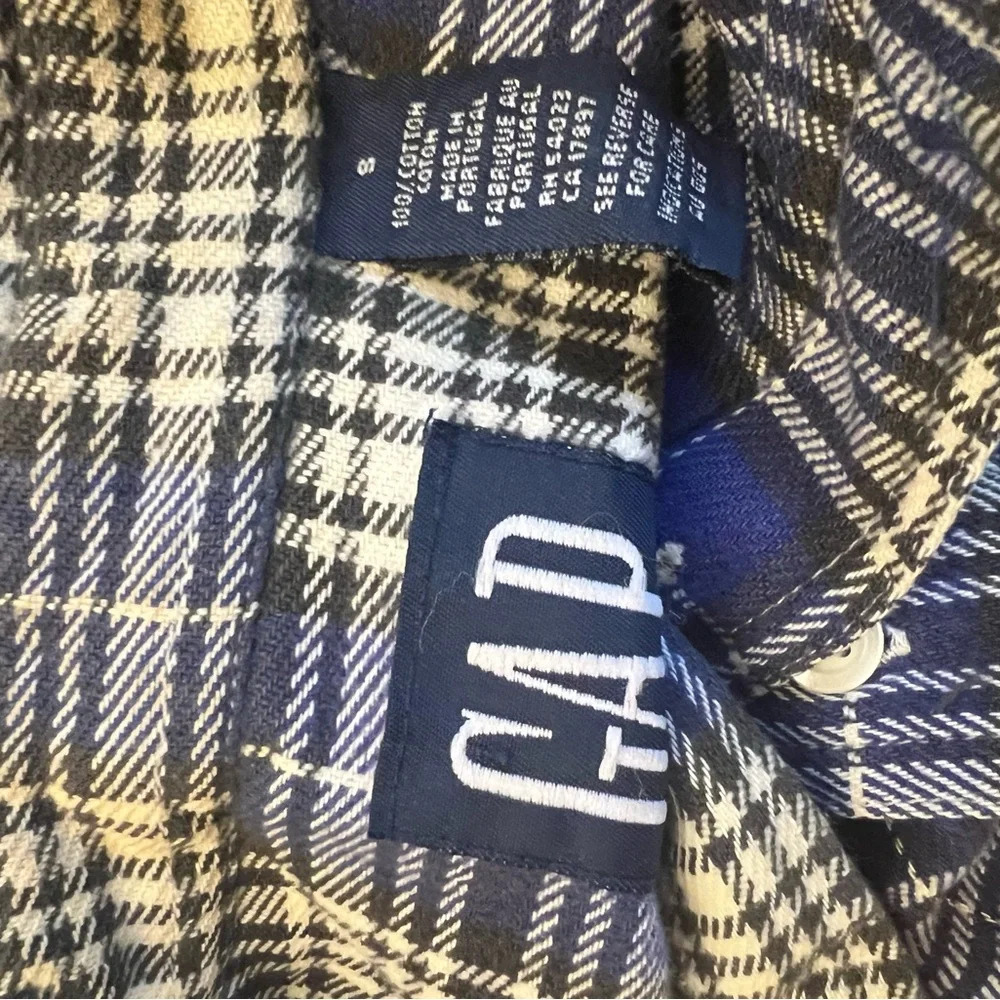 Vintage GAP men’s blue white flannel shirt sz small - Picture 3 of 3